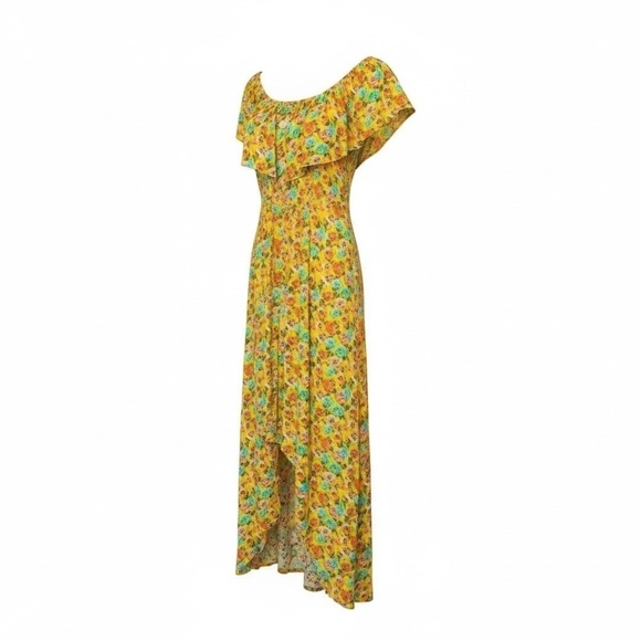 paper doll Pants - paper doll off the shoulder romper w long open skirt, bright colours,lightweight